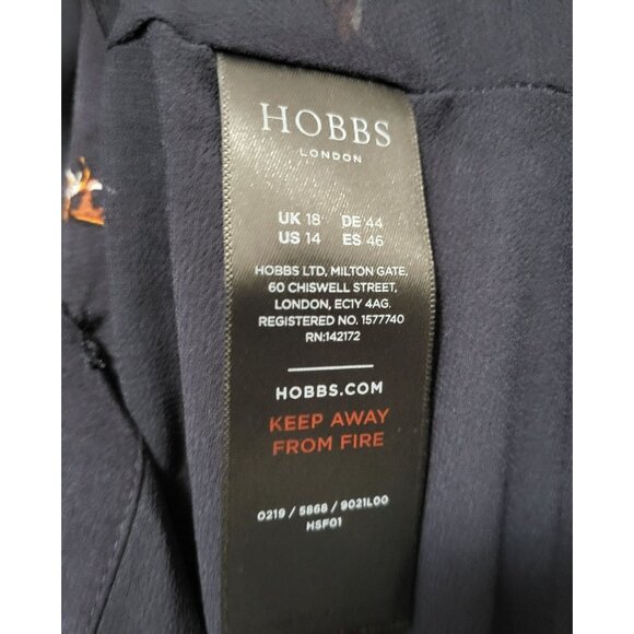 Hobbs London Lainey Shirt Dress Navy Blue Fox Print - Picture 12 of 15